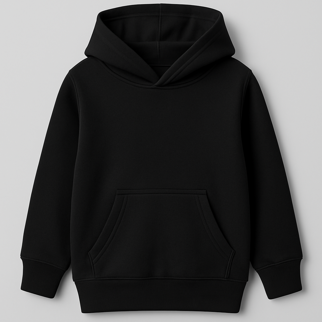 Plain Black Kids Hoodie – Bulk Pricing