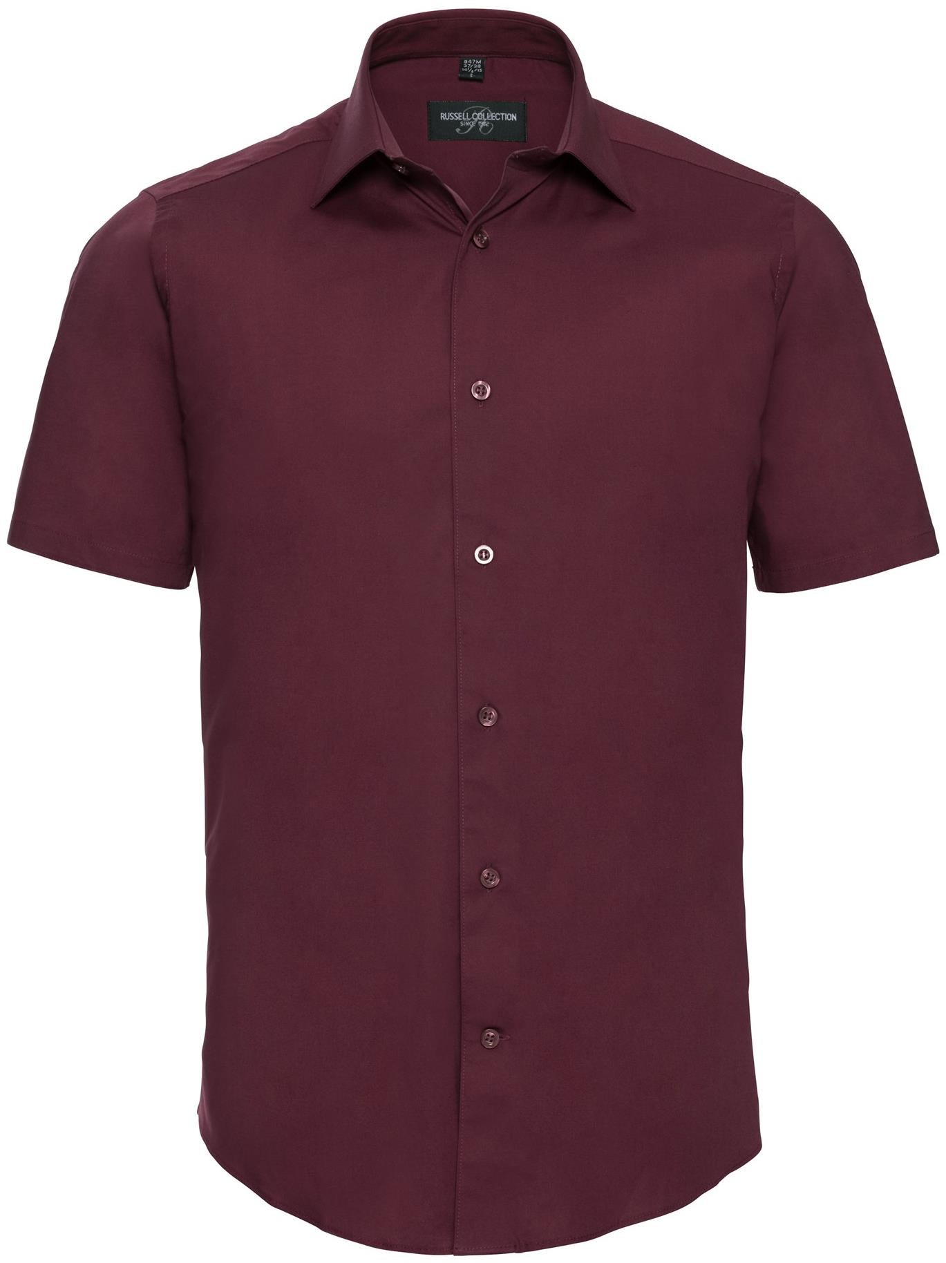 R947M - Russell Athletic Poplin 140 Stretch Fit S/S Shirt Adult