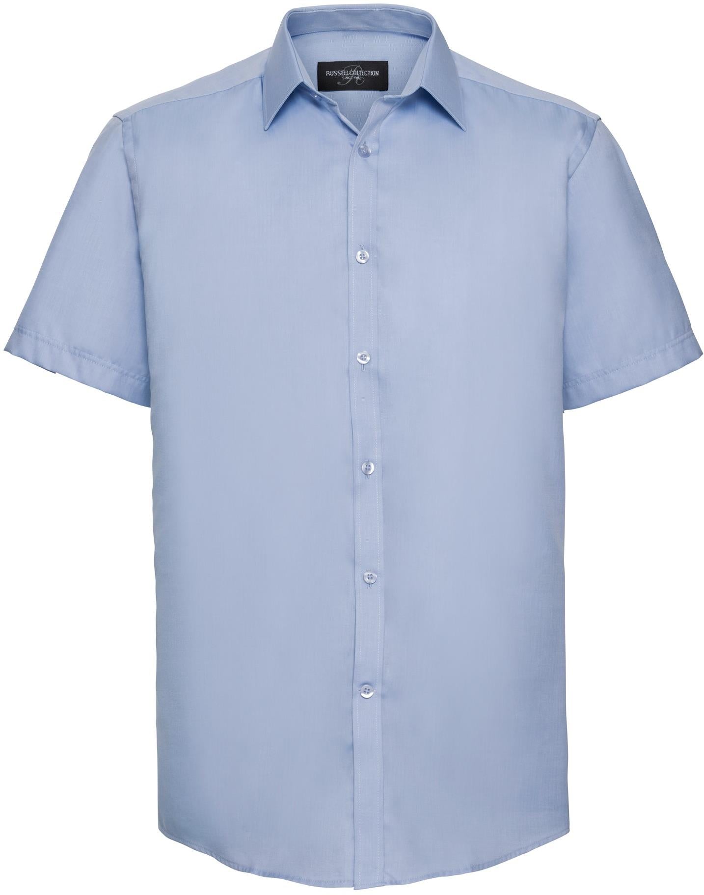 R963M - Russell Athletic Herringbone 130 Tailored Fit S/S Shirt Adult