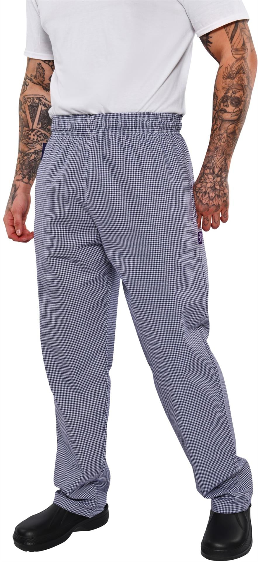B704 - BonChef Check Baggy Chef Trouser