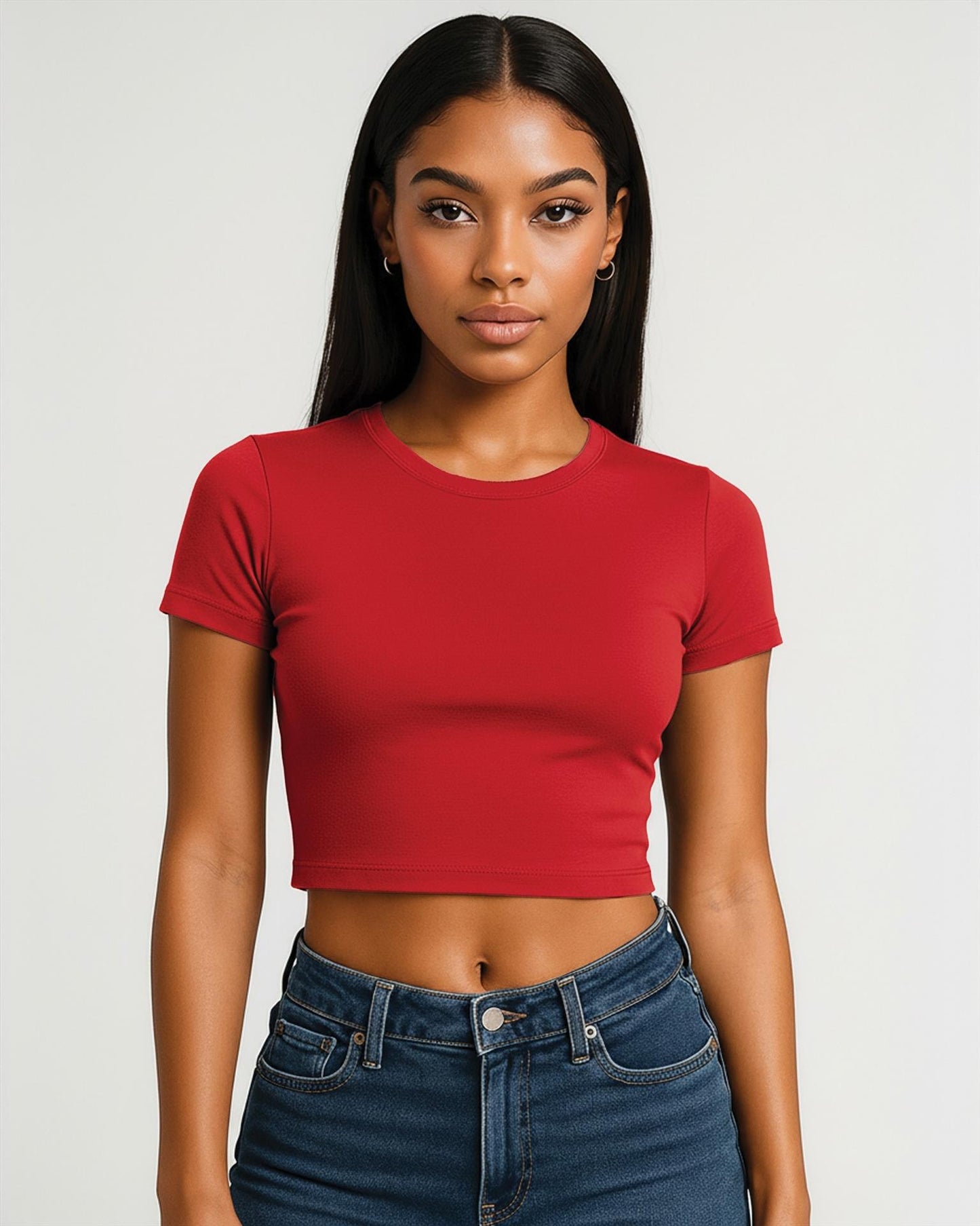 CRBT600L - Casual Premium Combed 220 Cropped Baby Tee Ladies