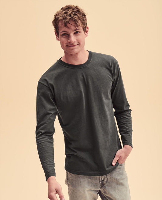 Fruit Of The Loom F61038 Valueweight 165 Fit L/S Tee wholesale blank long sleeved t-shirt