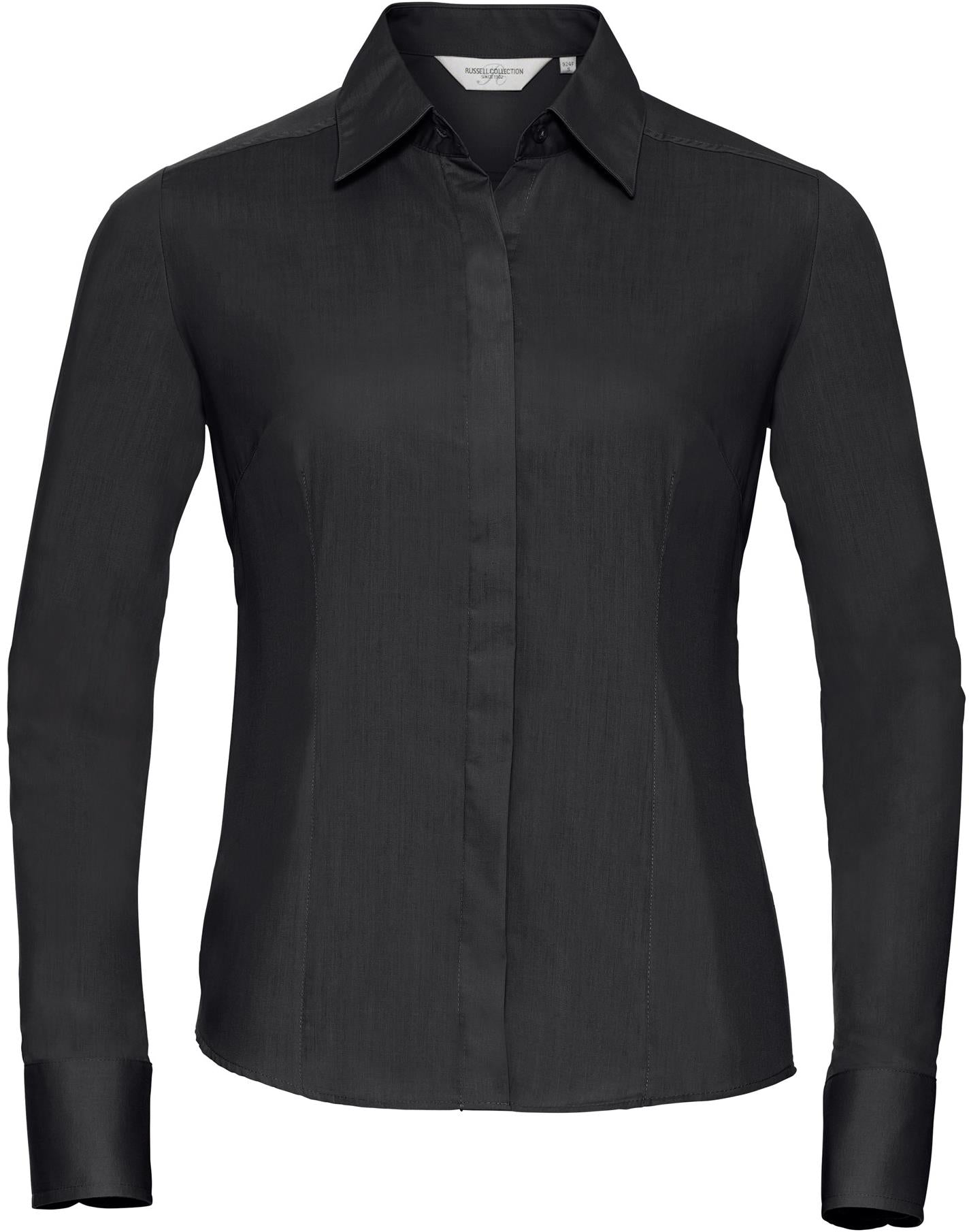 R924F - Russell Athletic Polycotton Poplin 110 Fitted L/S Shirt Ladies