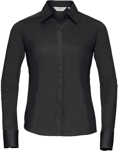 R924F - Russell Athletic Polycotton Poplin 110 Fitted L/S Shirt Ladies