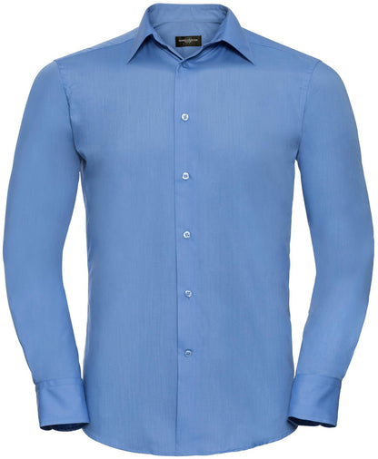 R924M - Russell Athletic Polycotton Poplin 110 Tailored Fit L/S Shirt Adult