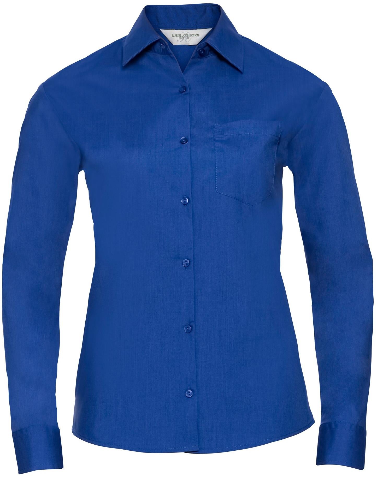 R934F - Russell Athletic Polycotton Poplin 110 Classic Fit L/S Shirt Ladies