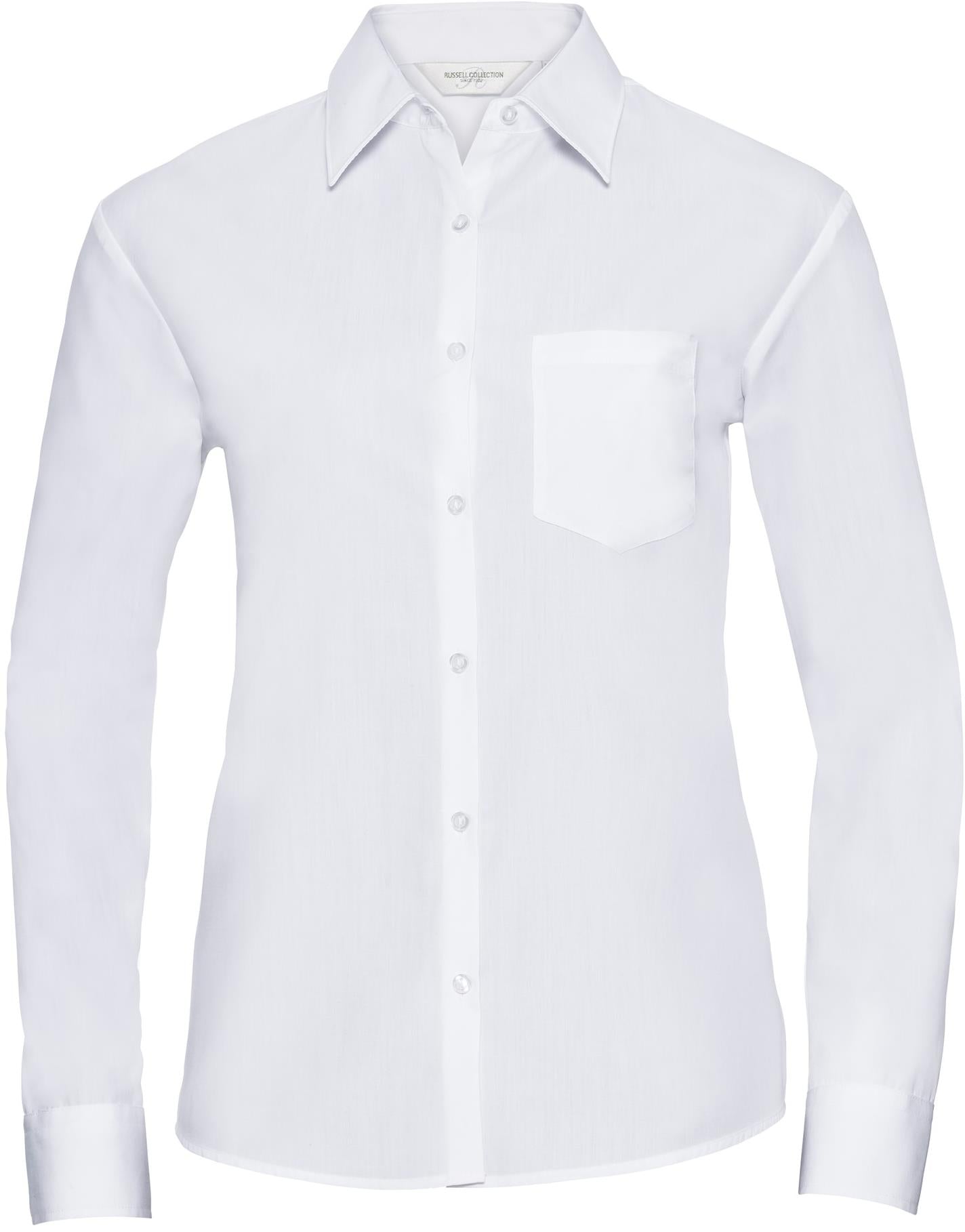 R934F - Russell Athletic Polycotton Poplin 110 Classic Fit L/S Shirt Ladies