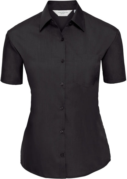 R935F - Russell Athletic Polycotton Poplin 110 Classic Fit S/S Shirt Ladies