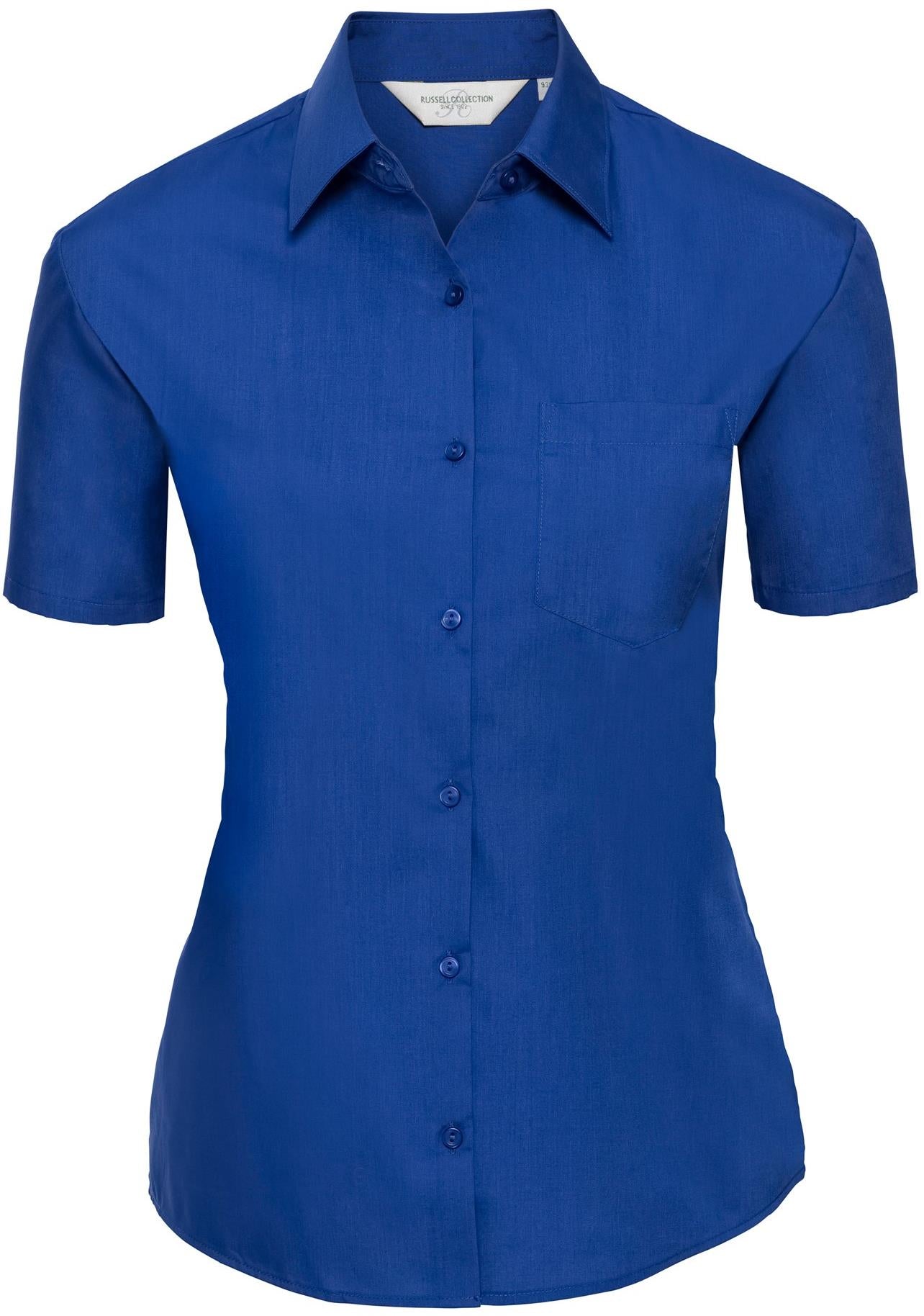 R935F - Russell Athletic Polycotton Poplin 110 Classic Fit S/S Shirt Ladies