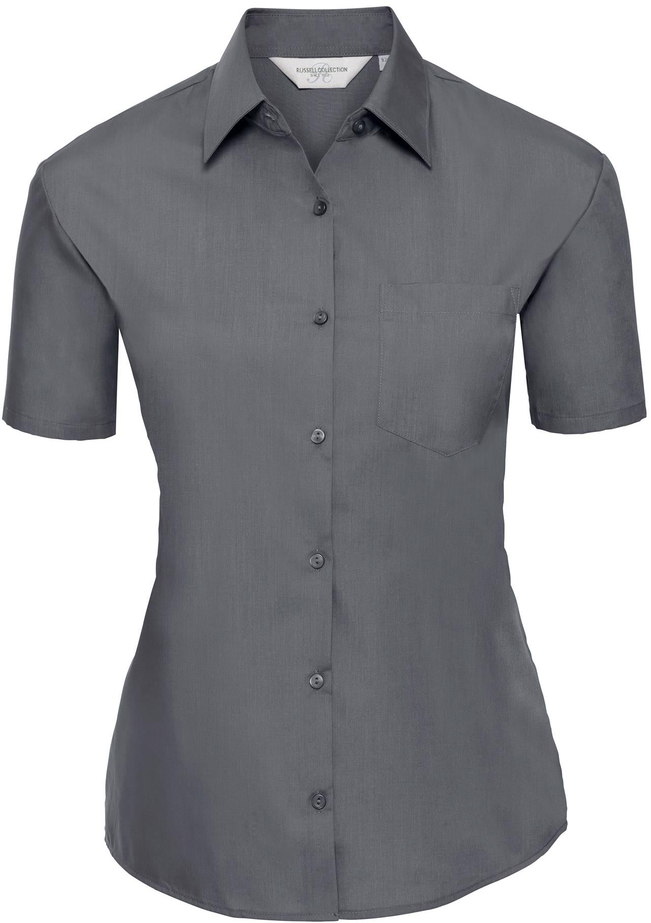 R935F - Russell Athletic Polycotton Poplin 110 Classic Fit S/S Shirt Ladies