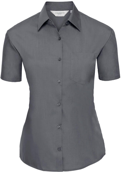 R935F - Russell Athletic Polycotton Poplin 110 Classic Fit S/S Shirt Ladies