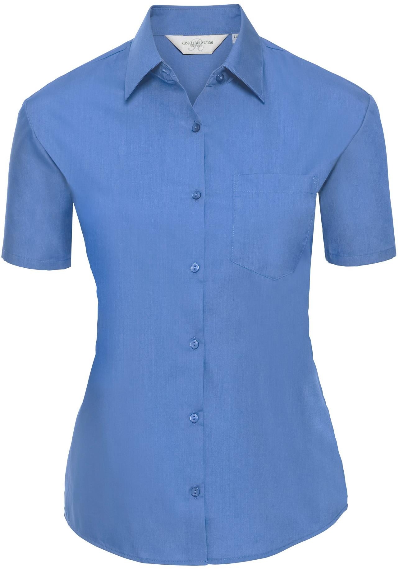 R935F - Russell Athletic Polycotton Poplin 110 Classic Fit S/S Shirt Ladies