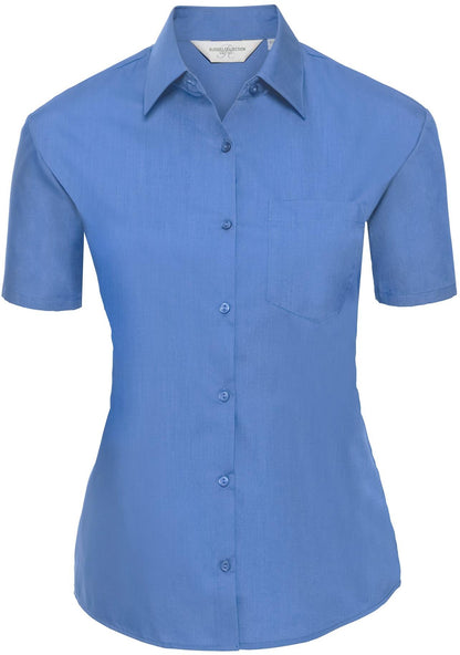R935F - Russell Athletic Polycotton Poplin 110 Classic Fit S/S Shirt Ladies
