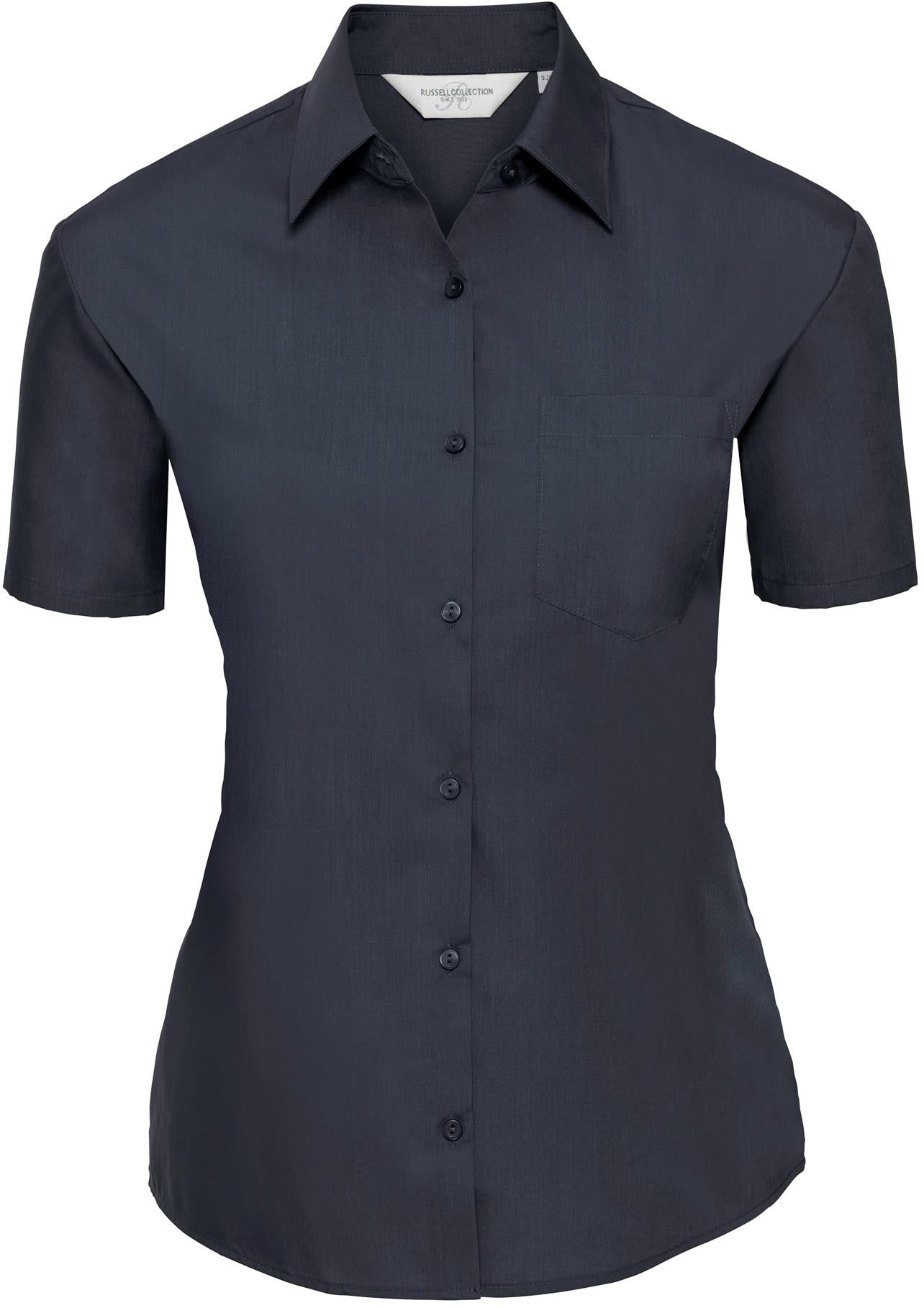 R935F - Russell Athletic Polycotton Poplin 110 Classic Fit S/S Shirt Ladies
