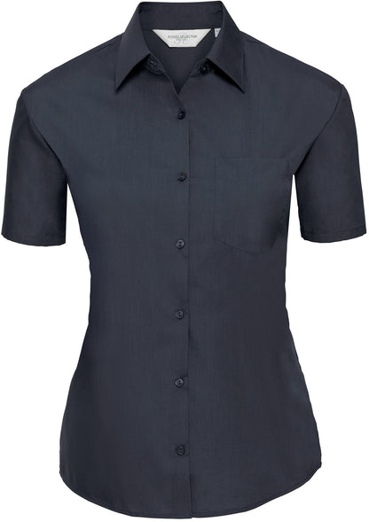 R935F - Russell Athletic Polycotton Poplin 110 Classic Fit S/S Shirt Ladies