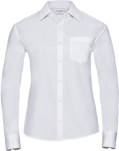 R936F - Russell Athletic Pure Cotton Poplin 125 Classic Fit L/S Shirt Ladies