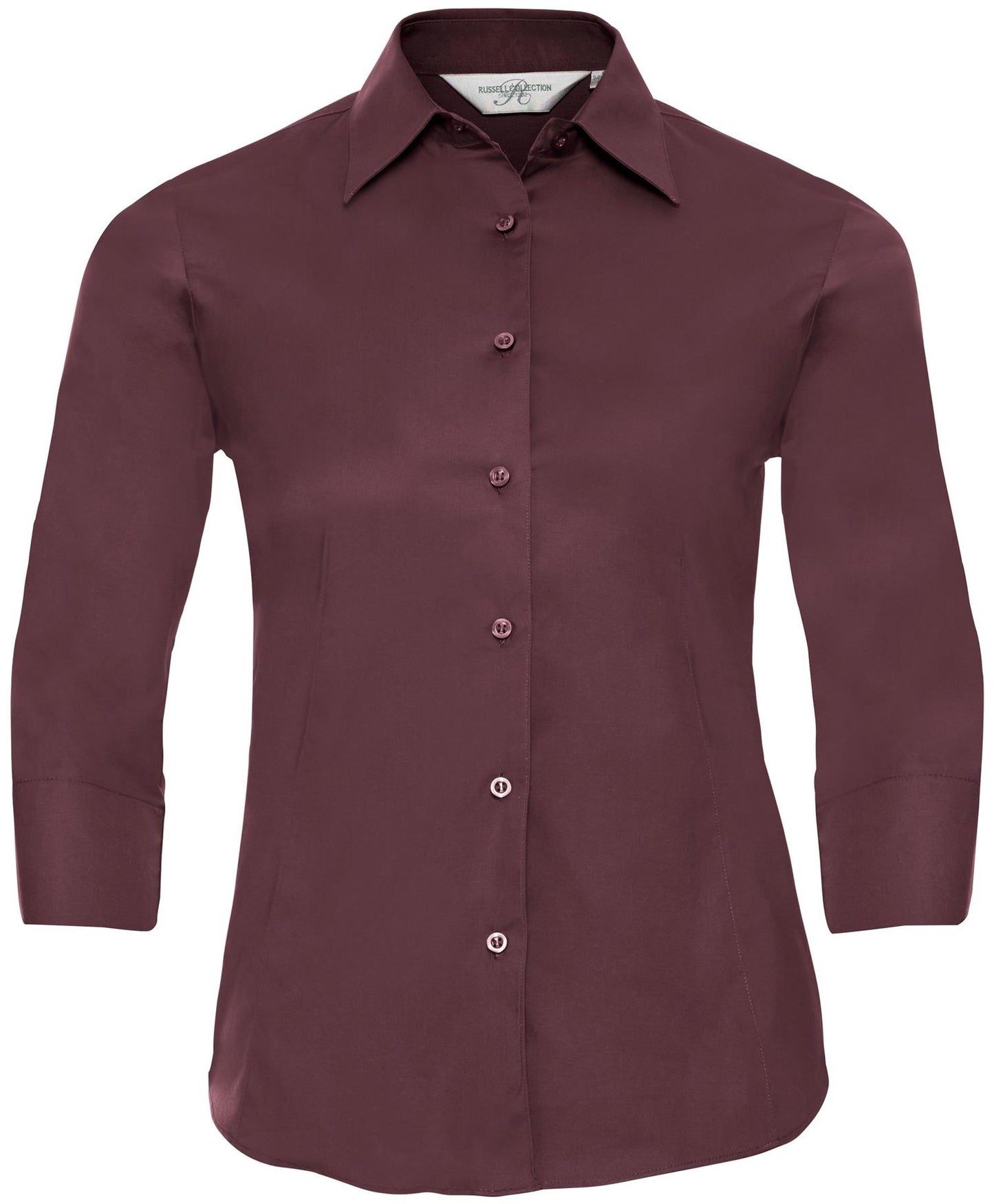 R946F - Russell Athletic Poplin 140 Stretch Fit L/S Shirt Adult