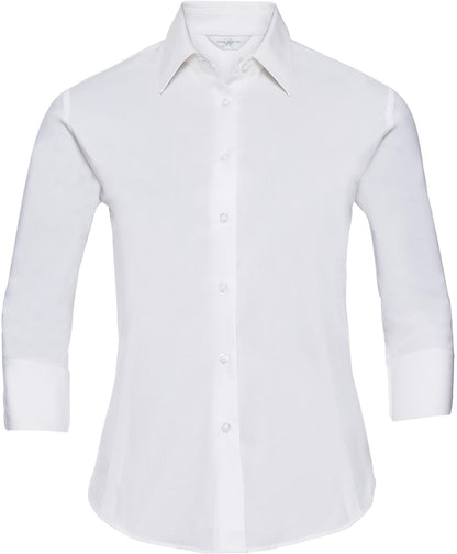 R946F - Russell Athletic Poplin 140 Stretch Fit L/S Shirt Adult