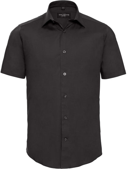 R947M - Russell Athletic Poplin 140 Stretch Fit S/S Shirt Adult