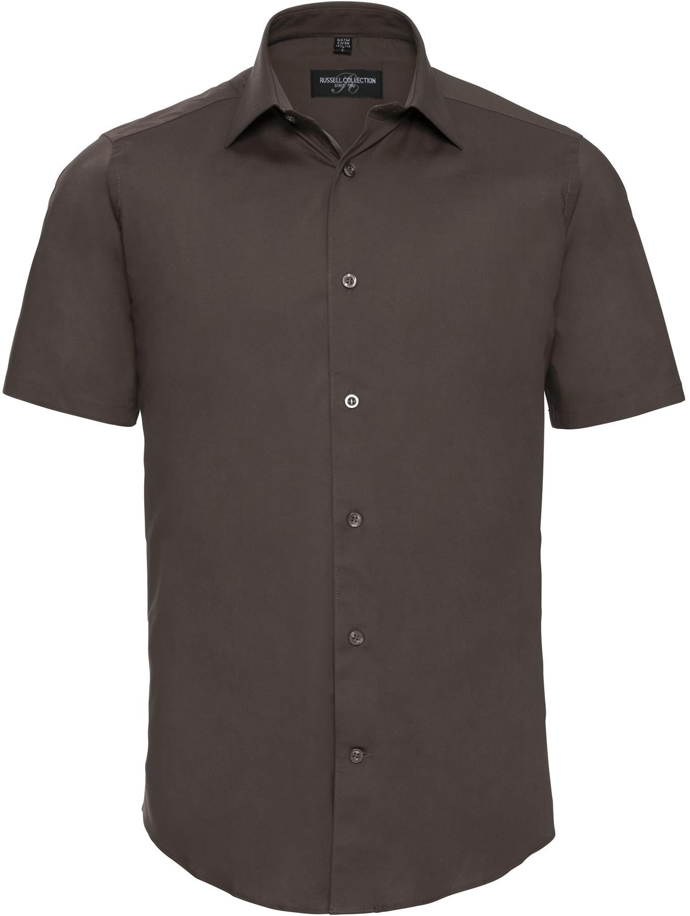R947M - Russell Athletic Poplin 140 Stretch Fit S/S Shirt Adult