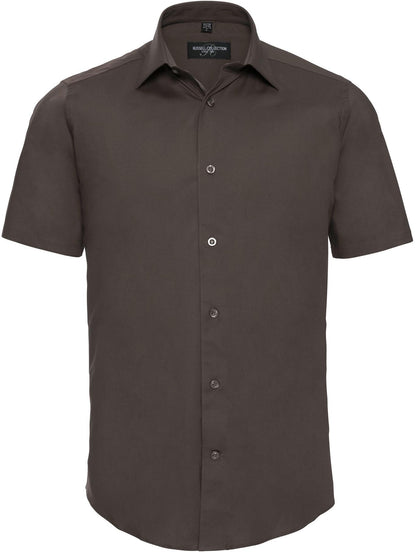 R947M - Russell Athletic Poplin 140 Stretch Fit S/S Shirt Adult
