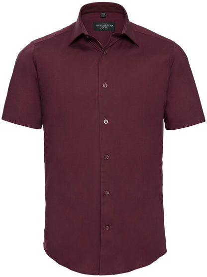 R947M - Russell Athletic Poplin 140 Stretch Fit S/S Shirt Adult