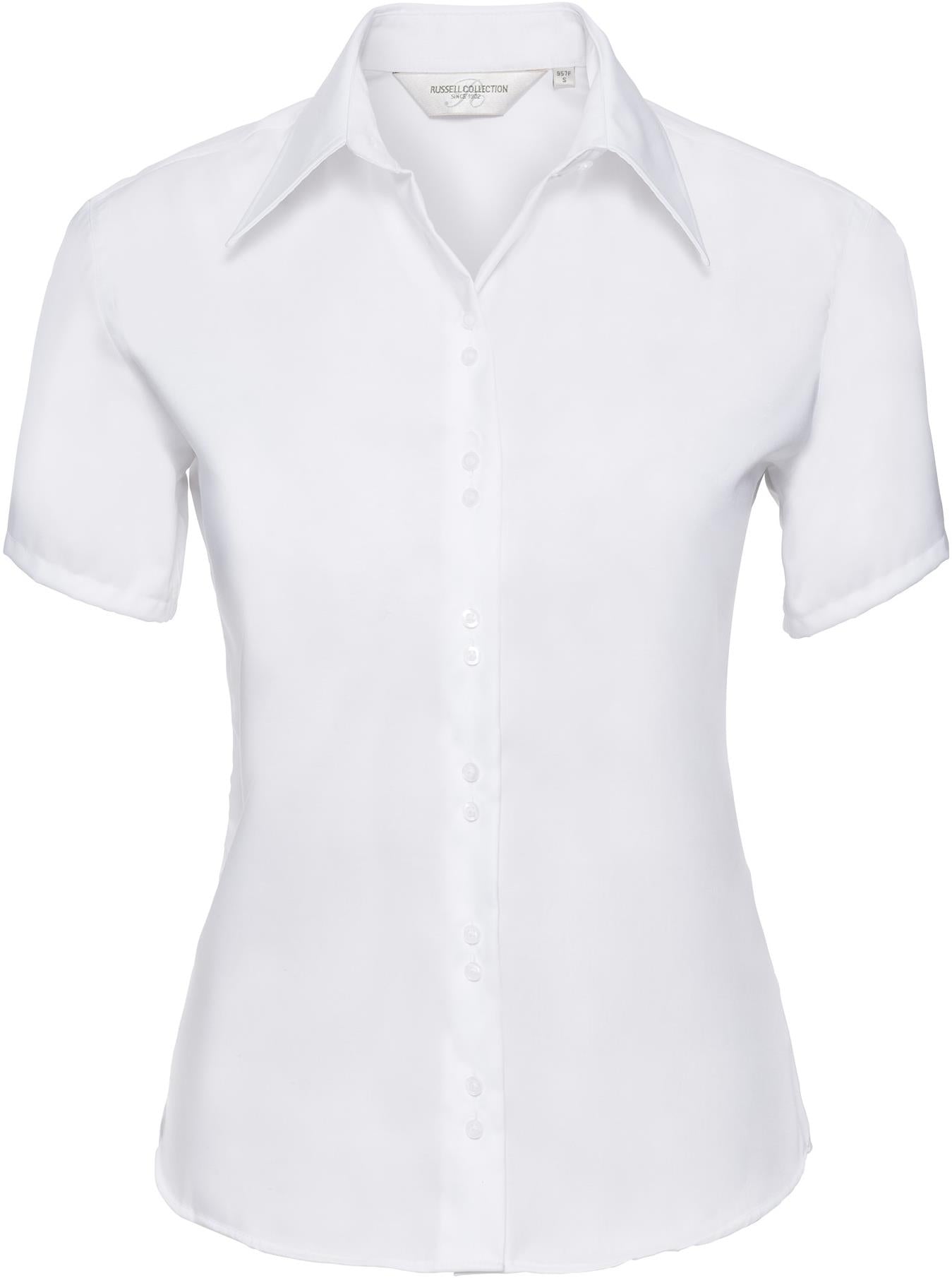 R957F - Russell Athletic Ultimate Non Iron Twill 120 Tailored Fit S/S Shirt Ladies