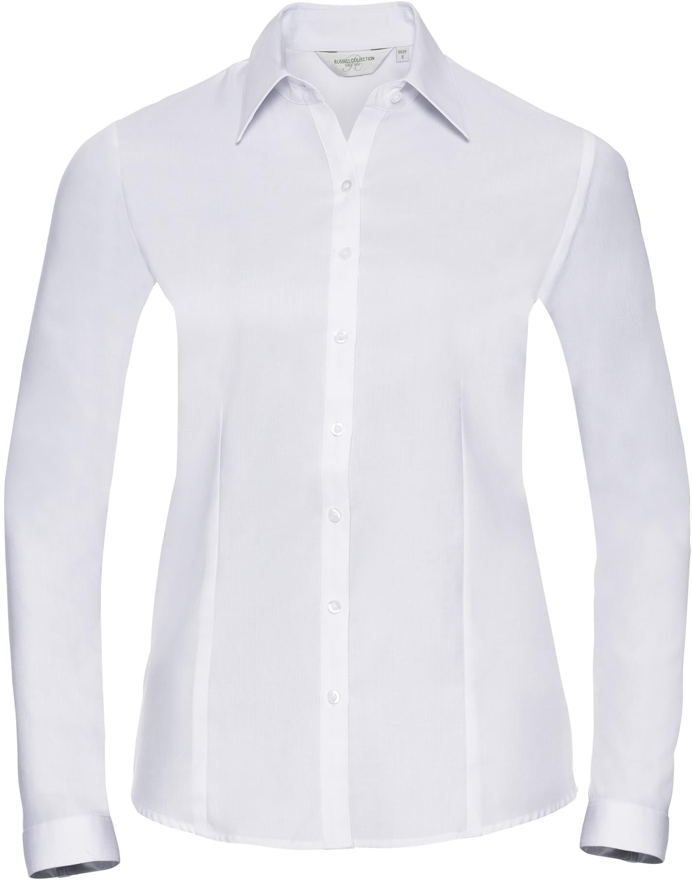 R962F - Russell Athletic Herringbone 130 Tailored Fit L/S Shirt Ladies
