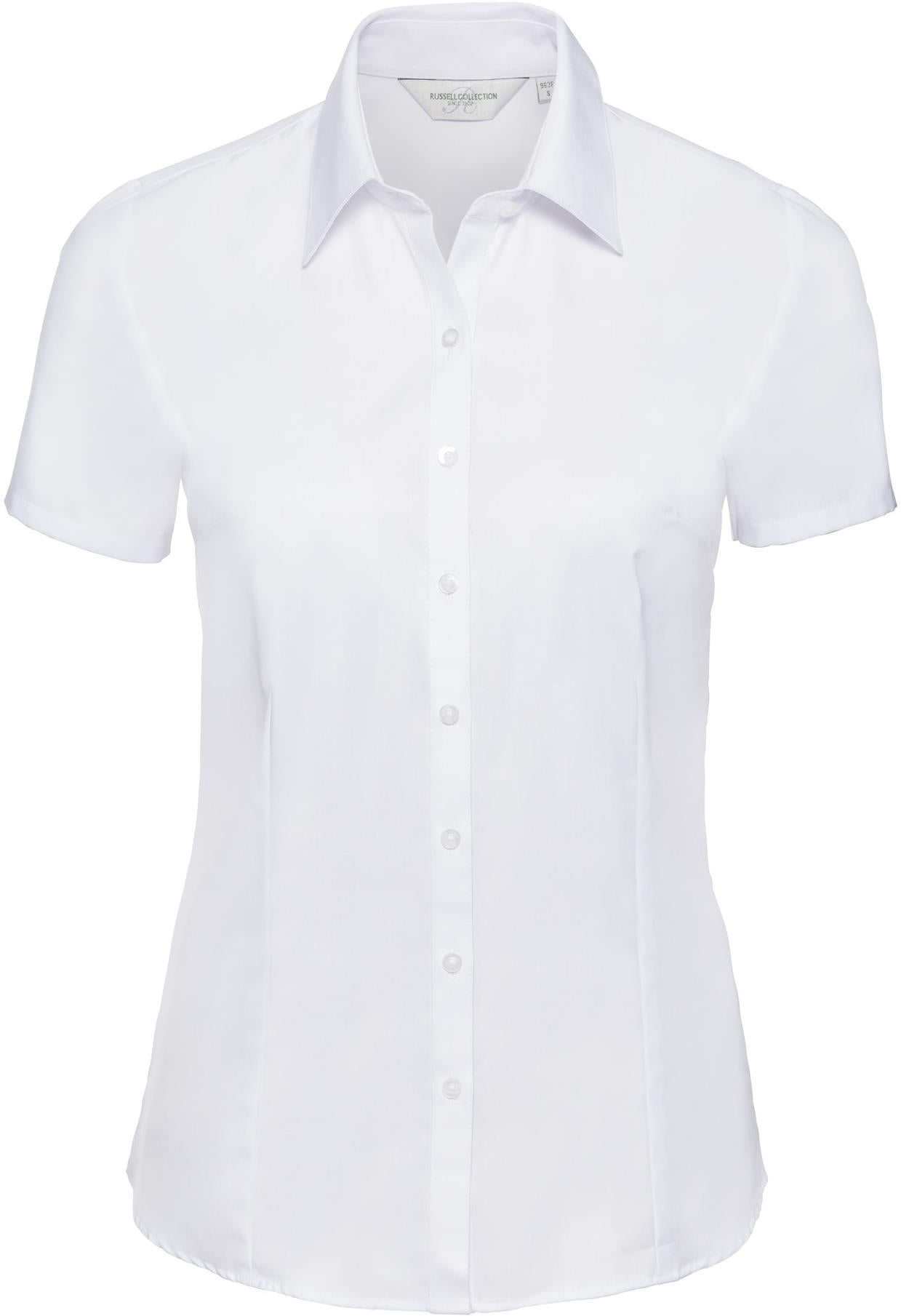 R963F - Russell Athletic Herringbone 130 Tailored Fit S/S Shirt Ladies