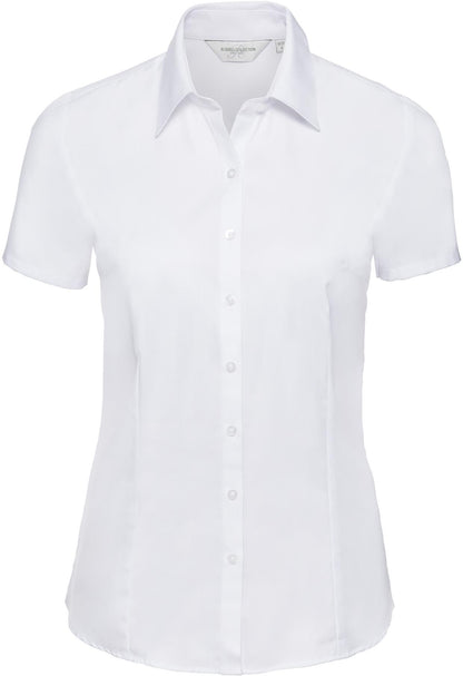 R963F - Russell Athletic Herringbone 130 Tailored Fit S/S Shirt Ladies