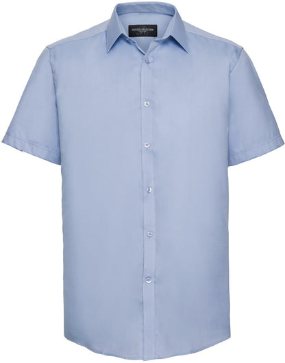 R963M - Russell Athletic Herringbone 130 Tailored Fit S/S Shirt Adult