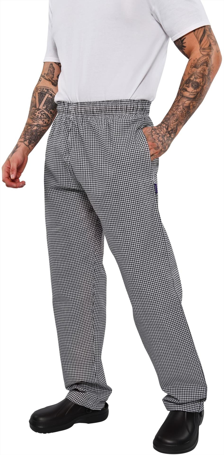 B704 - BonChef Check Baggy Chef Trouser