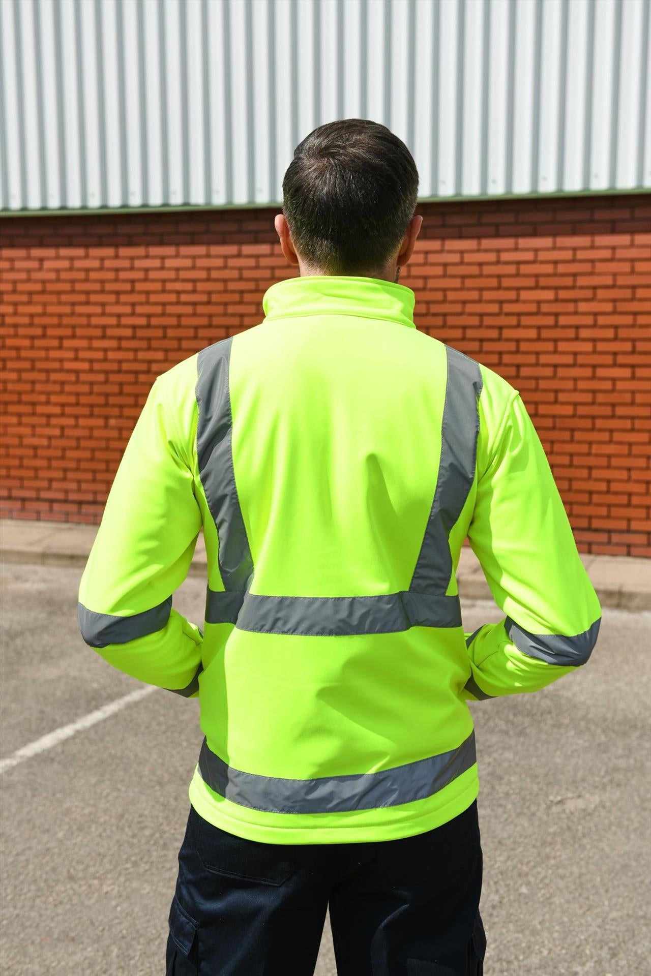 KXSSHJ - Korntex# Hi Vis Premium 300 2 Layer Softshell F/Z Adult