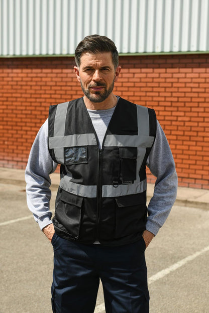 Korntex KXEXEC # Hi Vis 120 Executive Multifunction Safety Vest wholesale blank hi visibility vest - view 3