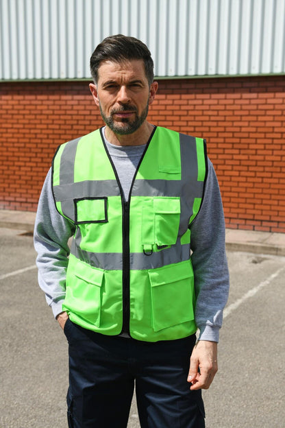 Korntex KXEXEC # Hi Vis 120 Executive Multifunction Safety Vest wholesale blank hi visibility vest - view 4