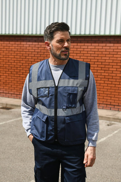 Korntex KXEXEC # Hi Vis 120 Executive Multifunction Safety Vest wholesale blank hi visibility vest - view 5