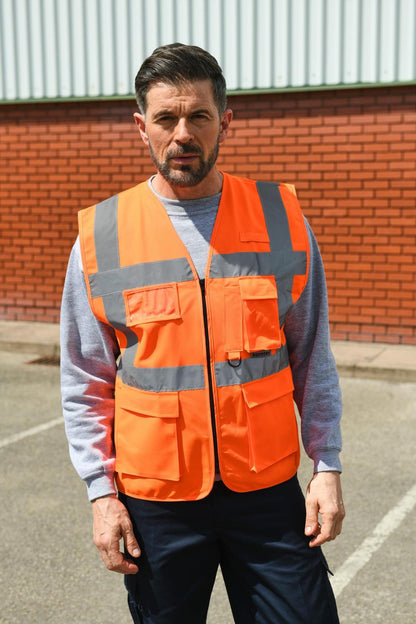 Korntex KXEXEC # Hi Vis 120 Executive Multifunction Safety Vest wholesale blank hi visibility vest - view 15