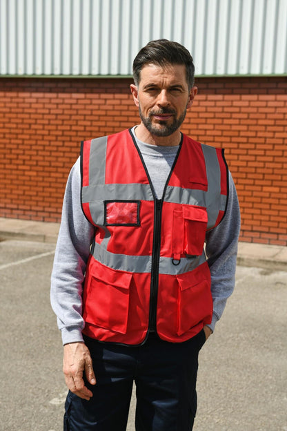 Korntex KXEXEC # Hi Vis 120 Executive Multifunction Safety Vest wholesale blank hi visibility vest - view 6