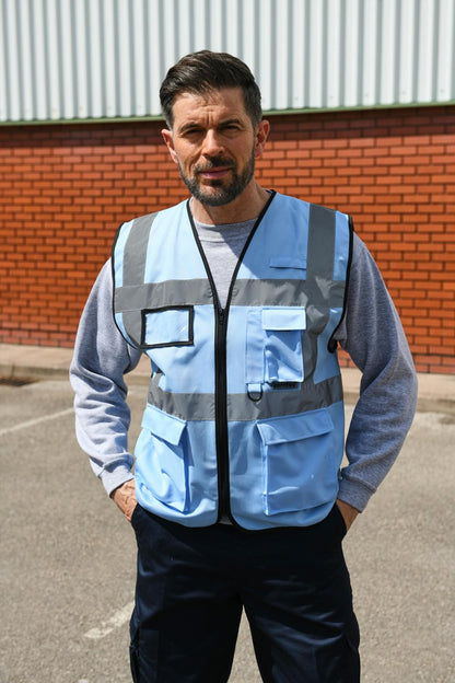 Korntex KXEXEC # Hi Vis 120 Executive Multifunction Safety Vest wholesale blank hi visibility vest - view 10