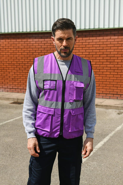 Korntex KXEXEC # Hi Vis 120 Executive Multifunction Safety Vest wholesale blank hi visibility vest - view 12
