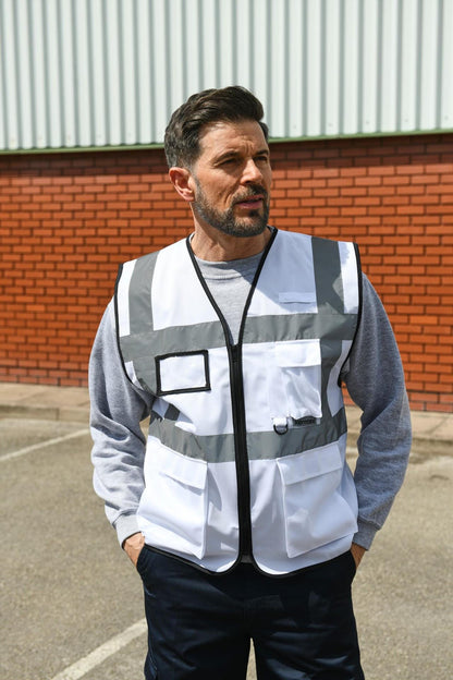Korntex KXEXEC # Hi Vis 120 Executive Multifunction Safety Vest wholesale blank hi visibility vest - view 2