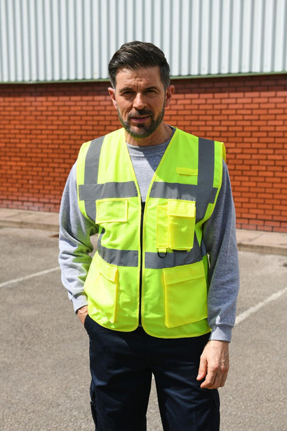 Korntex KXEXEC # Hi Vis 120 Executive Multifunction Safety Vest wholesale blank hi visibility vest - view 16