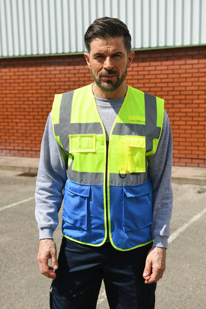 Korntex KXEXEC # Hi Vis 120 Executive Multifunction Safety Vest wholesale blank hi visibility vest - view 8