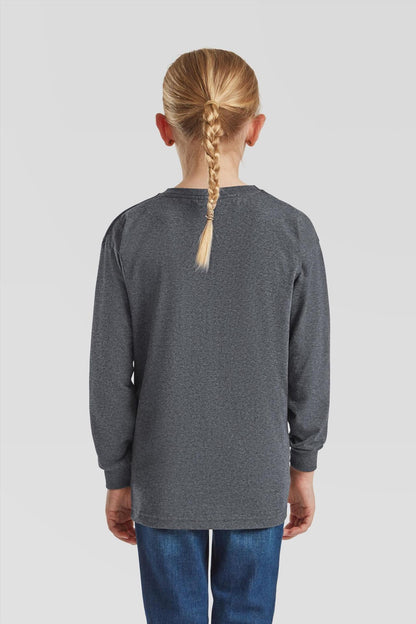 F61007 - FotL Valueweight Open End 165 Regular Fit L/S Tee Kids