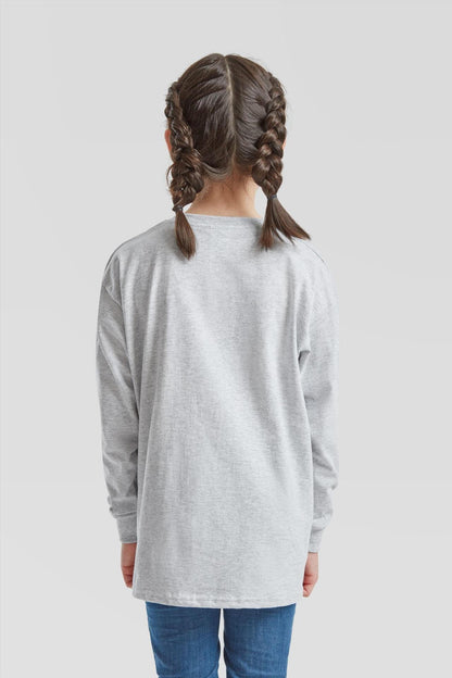 F61007 - FotL Valueweight Open End 165 Regular Fit L/S Tee Kids