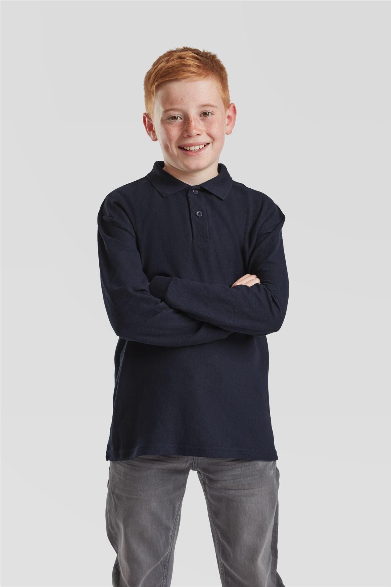 F63201 - FotL 65/35 Open End 180 Regular Fit L/S Polo Kids
