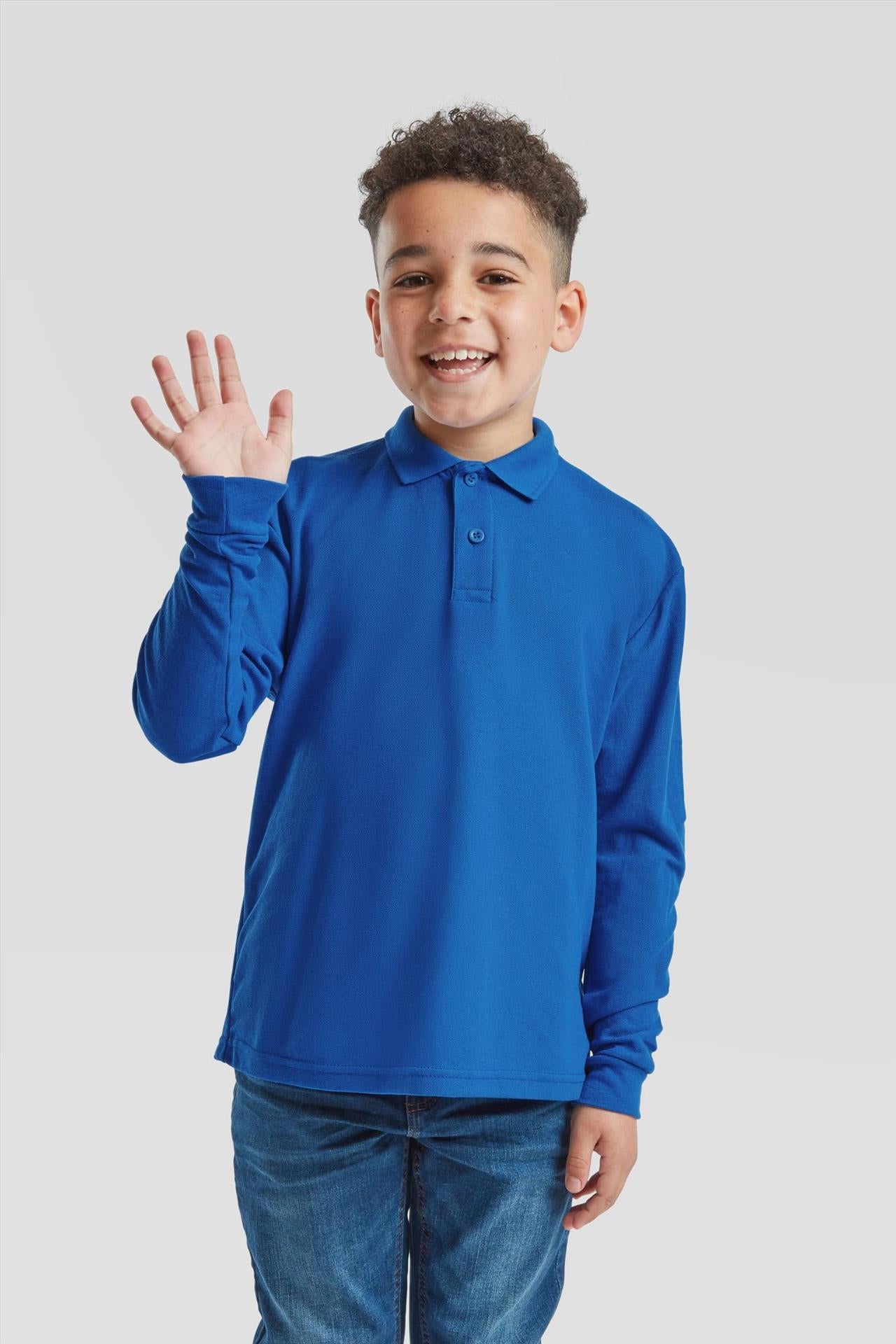 F63201 - FotL 65/35 Open End 180 Regular Fit L/S Polo Kids