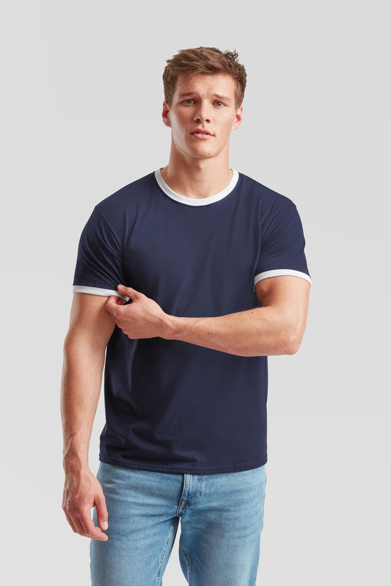 F61168 - FotL Valueweight Open End 165 Regular Fit Ringer Tee Adult