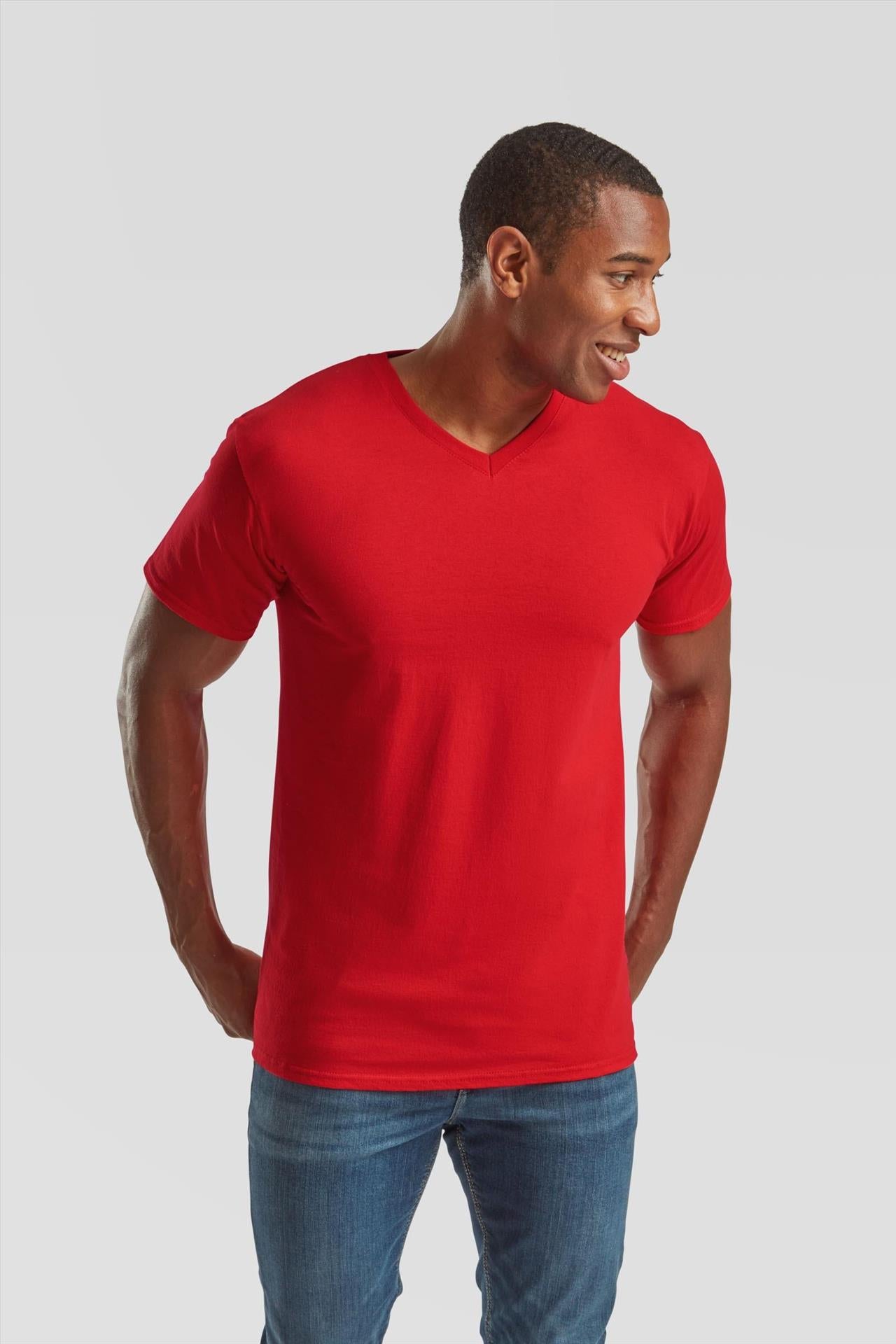 F61066 - FotL Valueweight Open End 165 Regular Fit V Neck Tee Adult