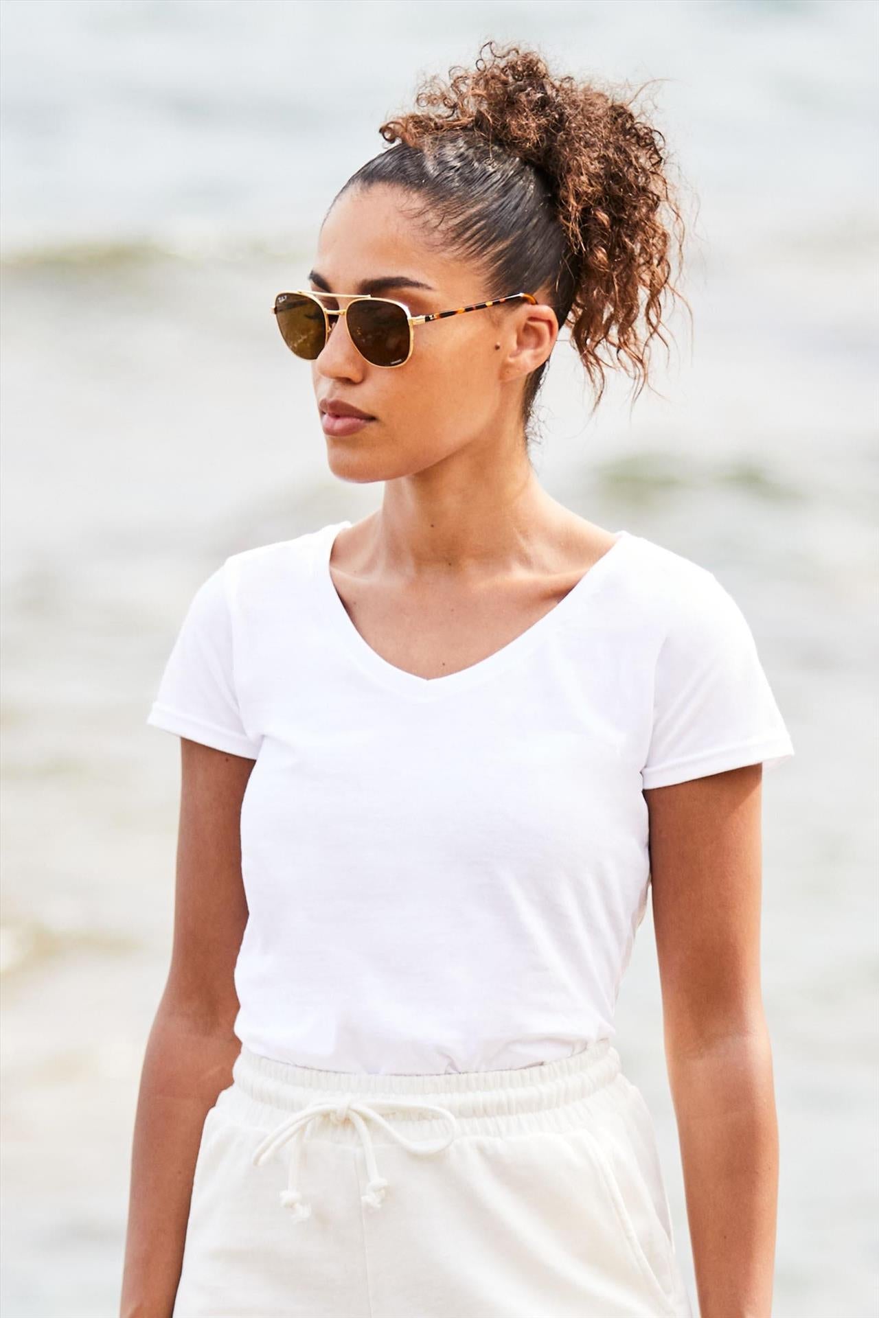 F61444 - FotL Iconic Combed 150 Regular Fit V Neck Tee Ladies